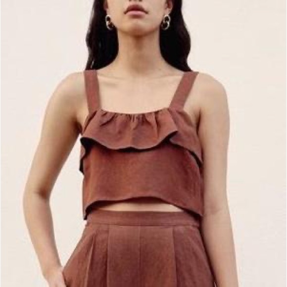 First Rite Ruffle Tank - Adobe Medium - Picture 1 of 6